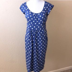 Boden casual polka dot blue dress us10